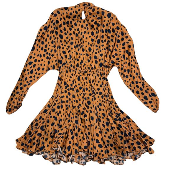 Rhode Dresses Brown Black Leopard Print Long Sleeve Caroline Mini Dress XS - Picture 12 of 14